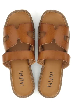 Ciabatte marrone con fasce intrecciate Talemi APY60