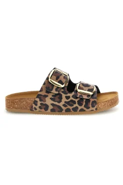 Ciabatte Marroni animalier sottopiede in vera pelle Pittarello tierra 335A20630SR