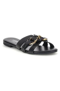 Ciabatte nere con catena decorativa The first chic PREA1320