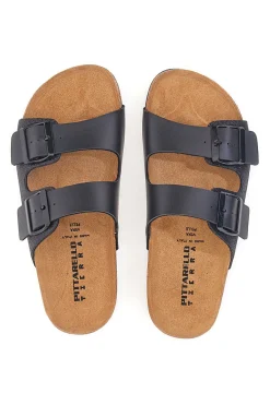 Ciabatte Nere con Doppia Fibbia Made in Italy PITTARELLO TIERRA 335A20630SR