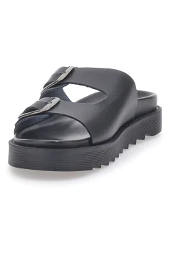 Ciabatte nere con doppia fibbia Pittarello Capsule 27154