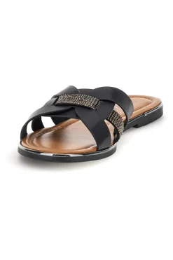 Ciabatte nere con fasce incrociate Fun beach 14217