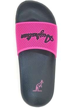 Ciabatte nere con fascia fucsia e logo Australian AU24W400