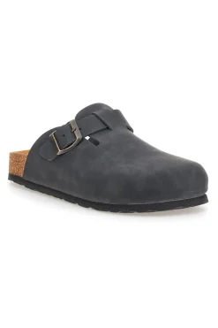Ciabatte nere con fibbia in vera pelle Pittarello Tierra 335A013PR