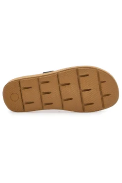 Ciabatte Nere Con Fibbie e Sottopiede in Pelle Inblu 16 Mt