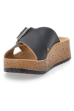 Ciabatte Nere con Platform e Fibbia Inblu 39 PK