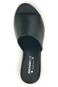 Ciabatte nere in pelle con zeppa Pittarello 28004525