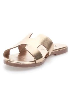Ciabatte oro con fascia a H Pittarello SUN R01