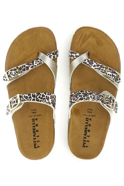 Ciabatte oro stampa animalier Pittarello Tierra 335A312SR