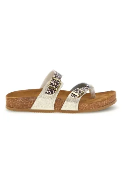 Ciabatte oro stampa animalier Pittarello Tierra 335A312SR