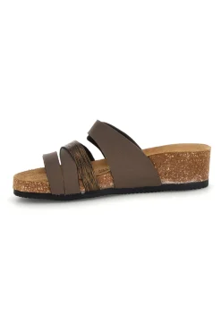 Ciabatte taupe con fasce e plantare anatomico Bio up 308