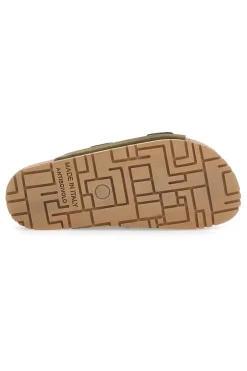 Ciabatte verdi oliva doppia fibbia suola antiscivolo Pittarello Green Walk vegan 335CF20631S