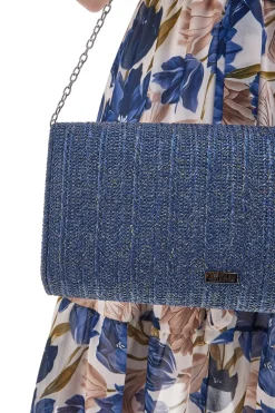 Clutch Elegante in Tessuto Color Denim Coveri Collection 0189