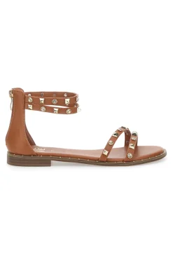 Damensandalen mit Nieten Braun Me & Me 2535