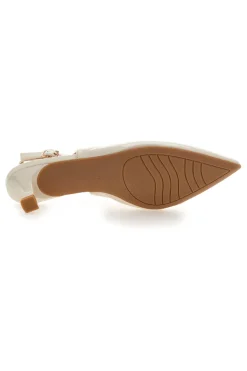 Décolleté Beige chiaro vernice slingback tacco medio Mon dieu FDS246C