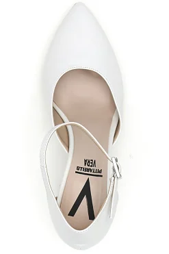 Décolleté bianche con cinturino alla caviglia Made in Italy Pittarello Vera 4781