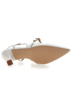 Décolleté bianche slingback con cinturino First lady P652