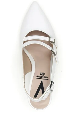 Décolleté bianche slingback con cinturini Made in Italy Pittarello vera 4387