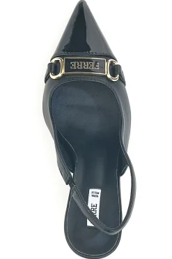 Décolleté nere con punta sfilata e tacco scultura Ferré F467C580
