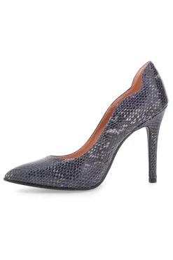 Décolleté nere effetto pitonato con tacco alto Pittarello Love 3478