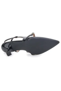 Décolleté nere slingback con cinturino First lady P652