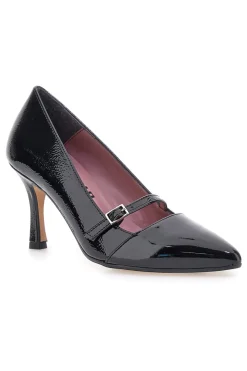 Décolleté nere verniciate con cinturino Pittarello glam 63100