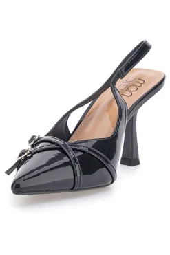 Décolleté Nero effetto vernice slingback con cinturini Mon dieu CMJ2405315