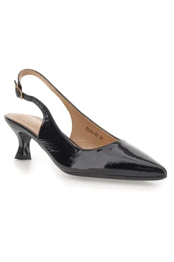 Décolleté Nero vernice slingback tacco medio Mon dieu FDS246C