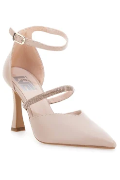 Décolleté Nude Con Strass Tacco 9 cm Made In Italy Pittarello Love 7092