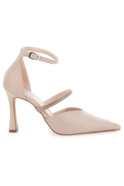 Décolleté Nude Con Strass Tacco 9 cm Made In Italy Pittarello Love 7092