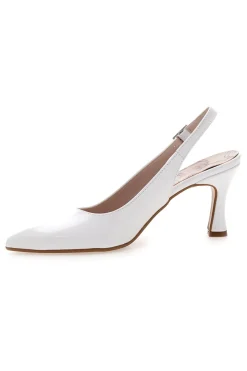 Décolleté slingback bianche a punta con tacco medio Pittarello Romantic 5371