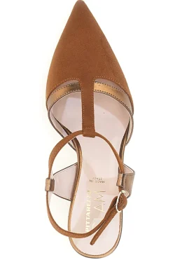 Décolleté slingback marrone con cinturino Made in Italy Pittarello Glam 4003