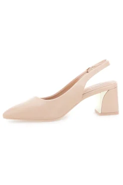 Décolleté Slingback Nude con Tacco con Dettaglio Effetto Cromato Mon Dieu DQ50233