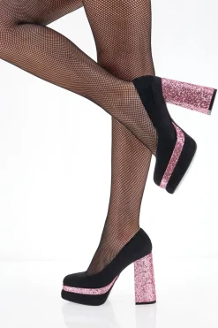 Decollete Platform Pittarello Glam 3336 Nere con Glitter