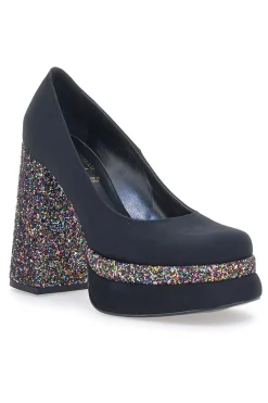 Decollete Platform Pittarello Glam 3336 Nere con Glitter