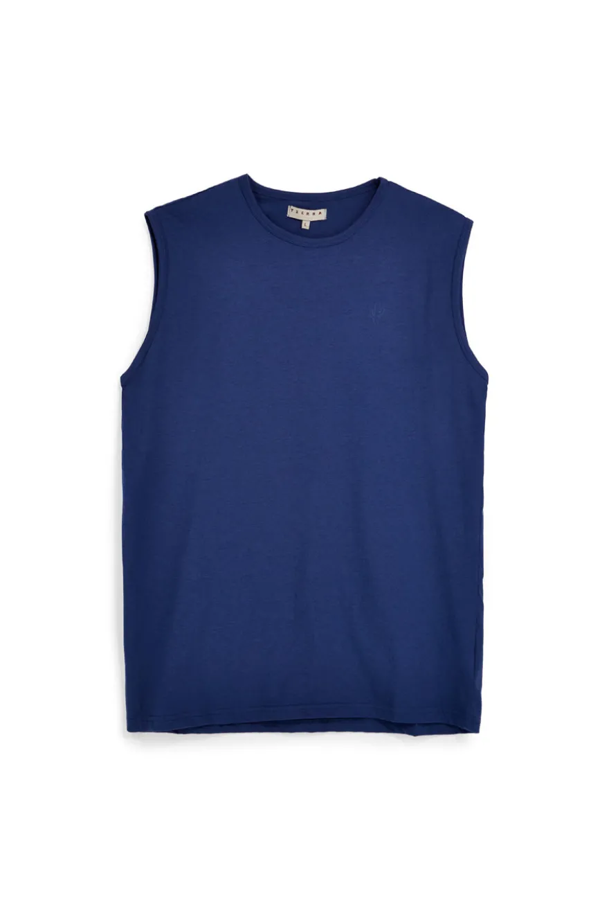Einfarbiges blaues Tank-Top Pittarello Tierra NBY506