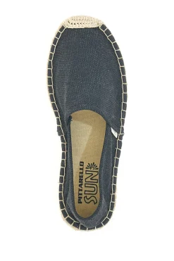 Espadrillas nere in tessuto con suola con ricamo in corda PITTARELLO SUN SGMS2520