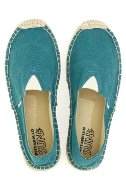 Espadrillas verde petrolio in tessuto con suola in corda PITTARELLO SUN SGMS2510