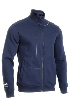 Felpa blu con zip e maxi logo frontale Joma Urban Street Full Zip Sweatshirt