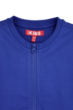 Felpa blu con zip e stampa decorativa Pitt kids PT-G-F-9017