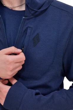 Felpa con Zip Skechers GoKnit Pique Fit Navy