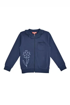 Felpa Girocollo con Cerniera Blu Pitt Kids 05056