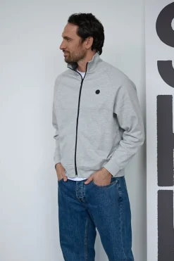 Felpa grigia con zip e collo alto Boardman Alpha pt-m-t-9072