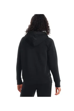 Felpa Nera Girocollo Con Cappuccio Under Armour Rival Fleece Big Logo