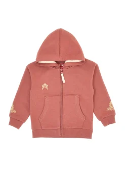Felpa rosa con cappuccio felpata e stampa in rilievo Pitt Kids PT-KF-8019