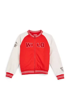 Felpa rossa con zip e stampa leoni Pitt kids PT-B-F-9019