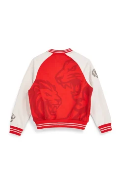 Felpa rossa con zip e stampa leoni Pitt kids PT-B-F-9019