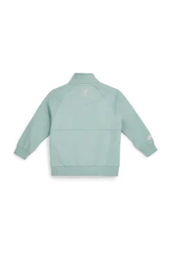 Felpa verde con zip e stampa floreale Pitt kids PT-G-F-9006