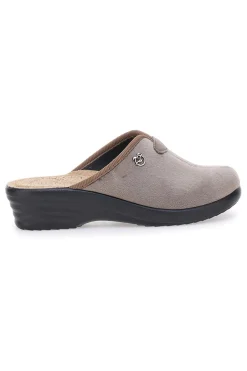 Fly Flot 90L80X68PE Taupe Hausschuhe mit perforiertem Fußbett und Komfortkeil