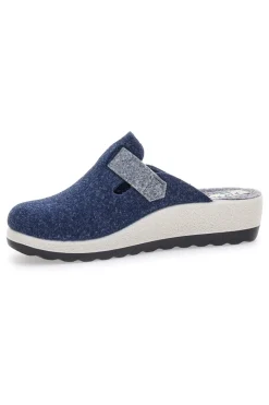 Fly Flot 90440W68FR Blaue Hausschuhe mit verstellbarer Schnalle und zweifarbiger Sohle